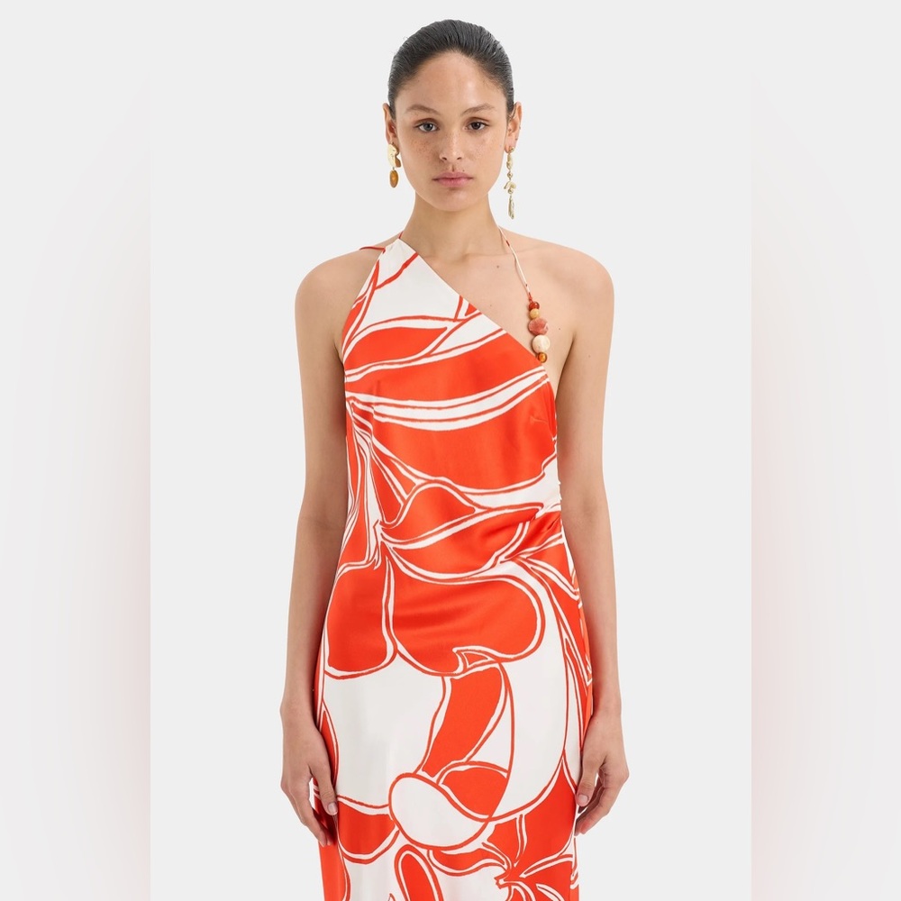 SIR the Label Ramona Asymmetrical Bias Dress - Mariposa Lily SZ 2 US 6 New - Picture 4 of 16